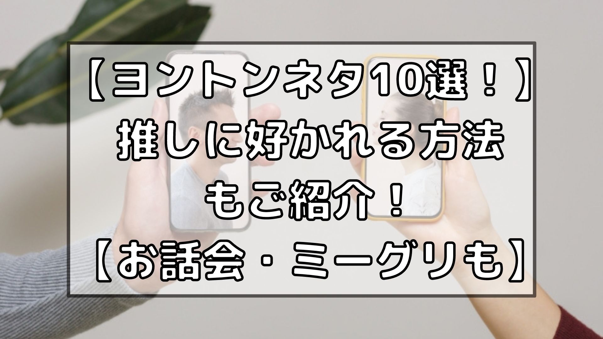 ヨントンネタ10選 推しに好かれる方法もご紹介 韓国 坂道等 お話会 ミーグリも アイドルと韓国と美容とその他